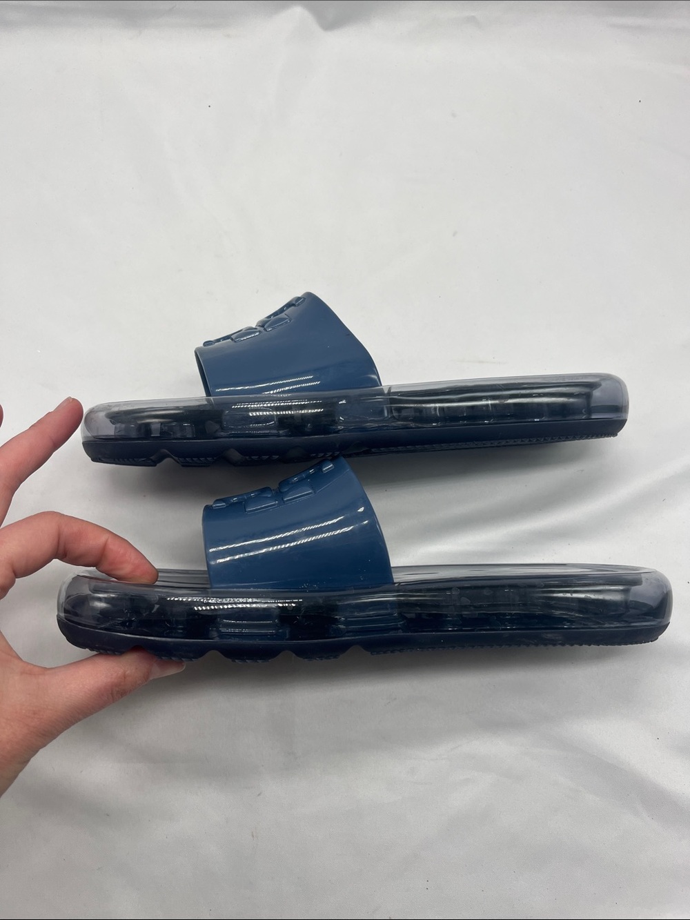 Tory Burch Blue Bubble Jelly Slides Sandals - Picture 6 of 7